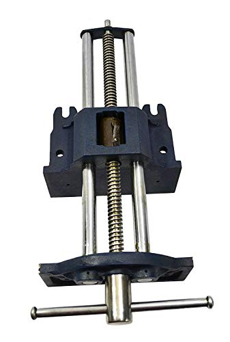 Groz 6-Inch Portable Woodworking Vise, Dual Mount Bench Clamp or Bolt-Down, Cast Iron with Toe-In Jaws and Chrome-Plated Screw, for Woodworkers and DIY (39006)