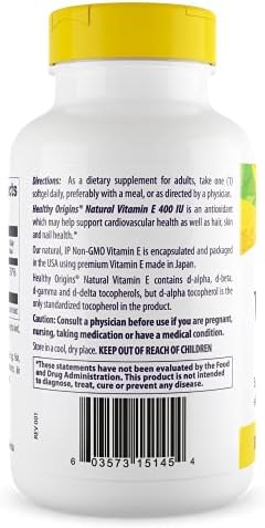 Healthy Origins Vitamin E 400 IU, Natural Mixed Tocopherols, 90 Softgels