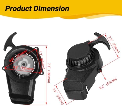 HIAORS Alloy Recoil Pull Starter Compatible with SYX Moto 50cc Dirt Bike 47cc 49cc 2 Stroke SSR SX50 Apollo Coolster QG-50 Xpro Holeshot Hawk DRX