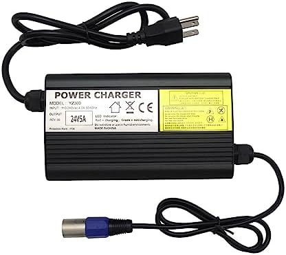 24V 5A Battery Charger 3-Pin XLR for Pride, Jazzy, Drive Medical, Golden Technologies, Shoprider, Rascal, EA1065, S150 180 X-CEL