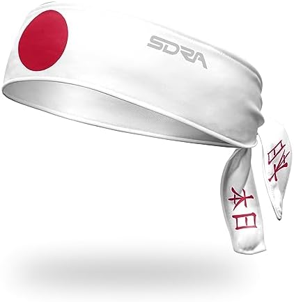 Suddora Country Flag Tie Headband with National Flag, Breathable Sweatband for National Sports Events, Non-Slip Fabric Sweatband for Soccer, Tennis