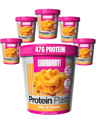 Legendary Foods 48g Protein Pasta Gluten Free Garlic Parmesan Cup | 8g Net Carbs, High Fiber Keto Pasta, Instant Protein Lunch - Low Carb Diet, Microwave Pasta Cups, Post workout Quick Meal