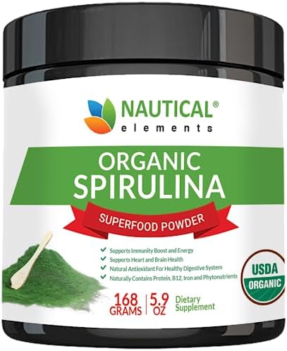 Premium USDA Organic Spirulina Powder - Organic Spirulina of Blue Green Algae from California & Hawaii – 100% Vegetarian & Vegan, Non-GMO, Non-Irradiated – The Best Green Superfood for Smoothies!