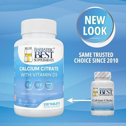 Bariatric Calcium Citrate with Vitamin D3 | 600mg | Higher Dose Than Most Competitors | Post-Bariatric Surgery | Gastric Bypass & Sleeve | ASMBS