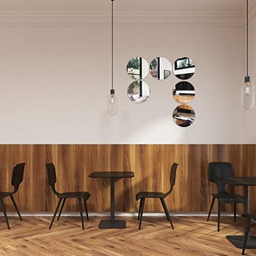 Aneco Acrylic Round Mirrors Non Glass Round Mirror Plate Self Adhesive Mirror Stickers for Home Wall Decor or Wedding Table Centerpiece