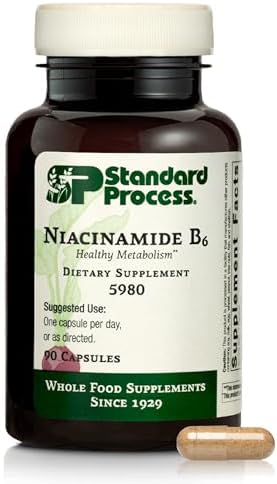 Standard Process Niacinamide B6 - Supports Energy Metabolism & Nervous System Health - Aids Blood Flow & Digestive Health with Niacin & Vitamin B6