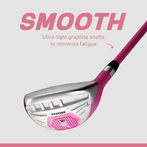 Precise - Women's Golf Club Set - Pink | Titanium driver, stainless fairway & hybrid, irons through wedge, putter, 3 headcovers, petite to tall, left/right