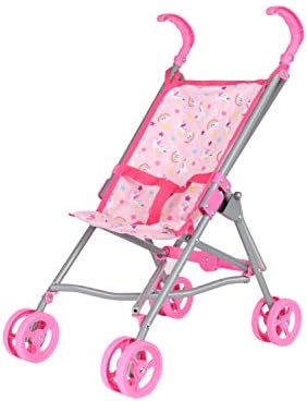 Dream Collection, Doll Stroller - Metal Fold Up and Down Umbrella Stroller for Realistic Pretend Play, Pink - 23”