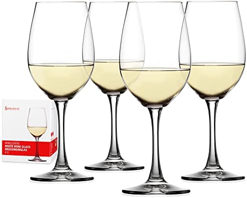 Spiegelau Wine Lovers White Wine Glasses Set of 4 – Elegant Stemmed Crystal Wine Glassware for Chardonnay, Sauvignon Blanc & Riesling – Lead-Free Crystal Glass Set