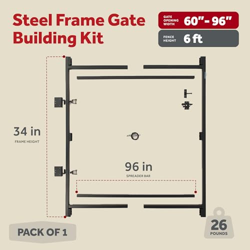 Adjust-A-Gate Steel Frame Anti Sag Adjustable Gate Building Kit 60 Inches to 96 Inches and 36 Inches to 60 Inches Set