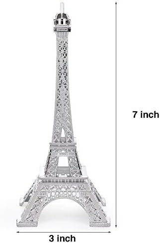 ESHATO Gold Metal Eiffel Tower Statue, 7inch Decorative Figurine Replica Stand Holder for Cake Topper Table Decor Gift Party Home Decoration
