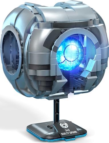 ​MEGA Halo Model Replica Building Toy, 343 Guilty Spark with 609 Pieces, Lights & Sounds, Build & Display Set for Collectors, Gift Ideas for Adults