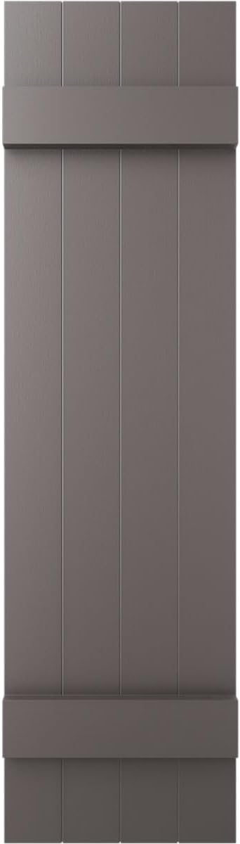 14"W x 59"H Lifetime Vinyl, Standard Four Board Joined, Board-n-Batten Shutters, w/Installation Shutter-Lok's & Matching Screws (Per Pair), Forest Green