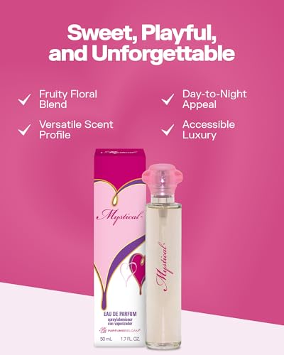 PB ParfumsBelcam Mystical Eau de Parfum Spray for Women – Sweet Fruity Floral Perfume with Citrus, Jasmine, Muguet