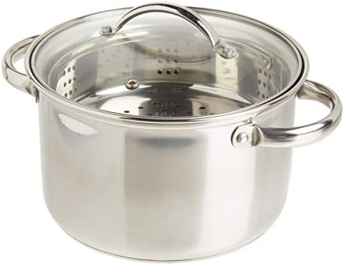 Norpro 4-Quart Steamer Cooker, 3 Piece Set, Stainless Steel