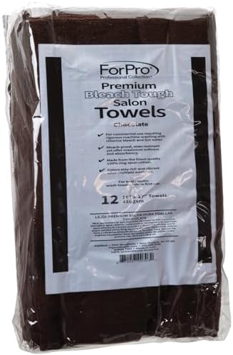 ForPro 24ct Bleach Tough Salon Towels, 16Wx27L in, Cool Grey, 100% Cotton | for Salon, Spa & Gym Use, Hand Towels, Bleach-Safe Salon Towels, Absorbent Spa Towels, Barber Towels, Salon & Spa Essentials