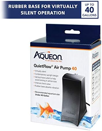 Aqueon QuietFlow Aquarium Air Pump 10, For 2-10 Gallon Tanks, Black