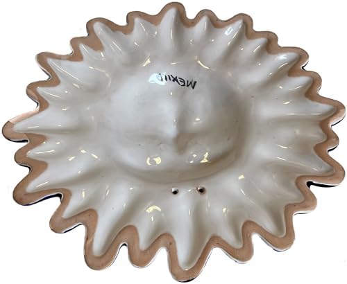 Fine Crafts Imports Talavera Ceramic Sun Face Wall Sculpture, Orange, Ceramic, 12" Diameter