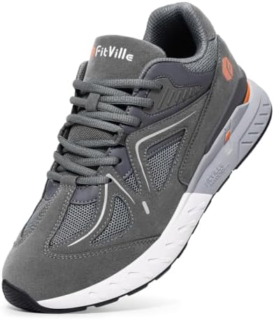 FitVille Extra Wide Walking Shoes for Men Wide Width Sneakers for Flat Feet Heel Pain Relief - Rebound Core