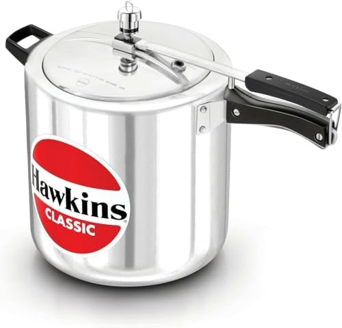 Hawkins Aluminium 8 Litre Classic Pressure Cooker, Tall Design Inner Lid Cooker, Big Cooker, Silver (Cl8T)