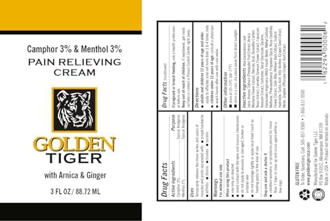 Golden Tiger Natural Pain Relief Cream 3oz Roll-on