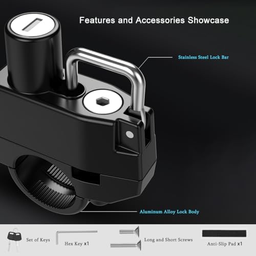 Motorcycle Helmet Lock for HJC CS-R3 Pro 2018 2019 2020, Helmet Holder Hook with 2 Keys, Helps Secure Your Gear, Easy to Install