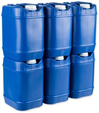 5-Gallon Stackable Water Storage Containers, Emergency Water Storage for Camping and Disaster Preparedness, 40 Gallons