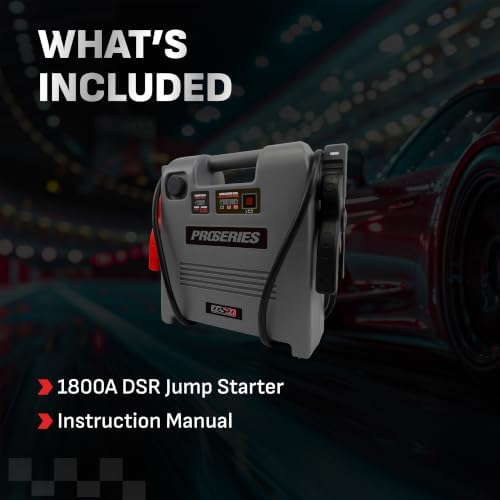 Schumacher Electric Car Battery Jump Starter & Portable Power Station - 1800 Peak Amps - 12V DC Power Outlet - with Overload & Short-Circuit