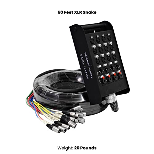 Seismic Audio - SAXQ-16x8x25 - 16 Channel 25' XLR Snake Cable with XLR and 1/4" Returns on the Box