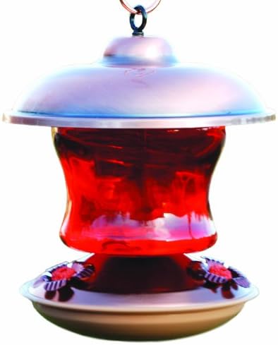 Woodlink Coppertop Hummingbird Feeder - Ruby Glass & Brushed Copper