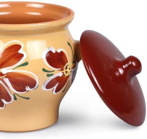 Borisov Stewing Ramekin Clay Pots for Cooking, Dutch Oven Pot With Lid, Cooking Pot, Earthenware Pot, Stockpot with Lid