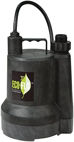ECO-FLO Products SUP55 Manual Submersible Utility Pump, 1/4 HP, 1,980 GPH