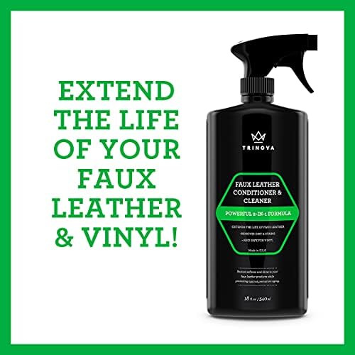 TriNova Faux Leather Cleaner & Conditioner, 18 fl oz | Cleans and conditions faux leather, vinyl, seats, furniture and bags.