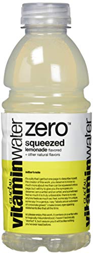 vitaminwater zero squeezed, lemonade flavored, electrolyte enhanced bottled water with vitamin b5, b6, b12, 20 fl oz, 12 pack