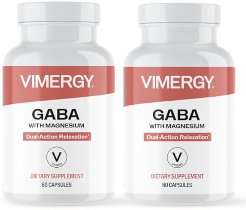 Vimergy GABA with Magnesium Supplement for Calm, 60 Capsules and Servings