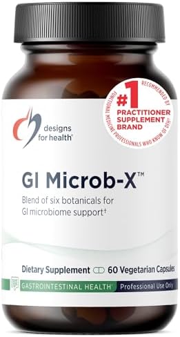 Designs for Health GI Microb-X - Botanical Gut Support, Cleanse + Detox Supplement with Tribulus, Berberine + Barberry Extract - Vegetarian + Non-GMO (60 Capsules)