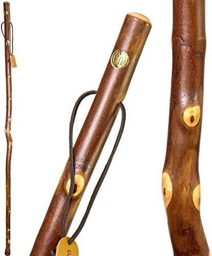 Brazos Rustic Wood Walking Stick, Maple, Traditional Style Handle, for Men & Women, Made in The USA, 55"