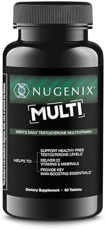 Nugenix Multivitamin for Men, Overall Health and Testosterone Support, 60ct | Balance Cortisol, Nitric Oxide, Blood Flow, Boost Testosterone