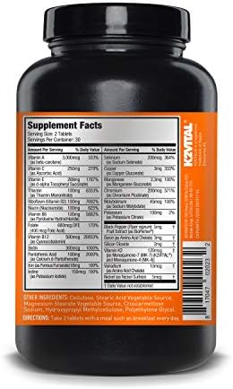 Vita JYM Daily Multivitamin & Mineral Support for Men & Women - 60 Tablets | Iron, Vitamins A, C, B6, B12, E, K2, Boron, Biotin, Potassium, Complete Adult Daily Nutrition Support