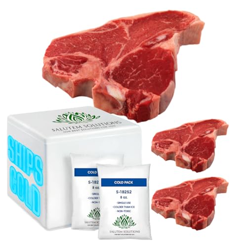 Salutem Vita - Beef Porterhouse Steak Bone In, 2.7 lb (actual weight may vary within 5%) - Pack of 3
