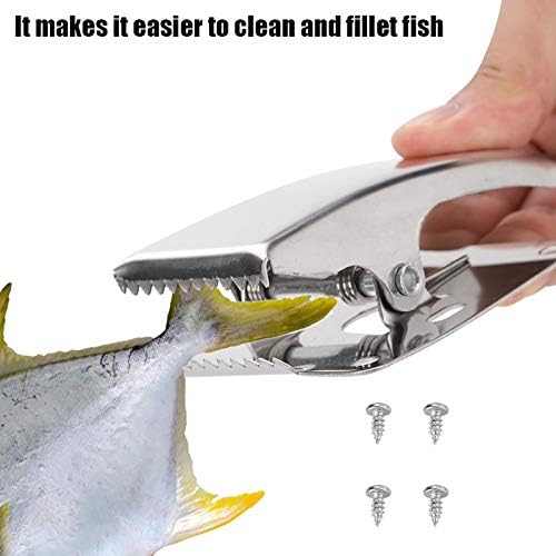 Fish Grip, Stainless Steel Fillet Clamp with Deep Jaw for Secure Fish Tail Holding and Processing