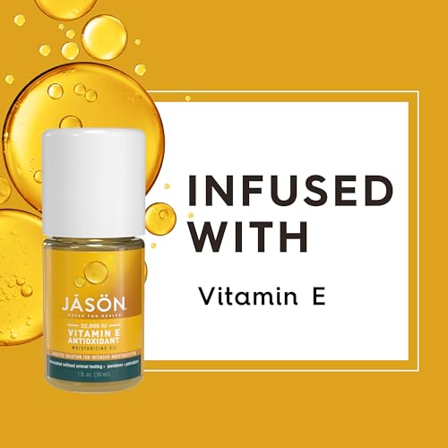 JASON Vitamin E 5,000 IU Moisturizing Body Oil, For Hair, Face, and Body, 4 Fluid Ounces