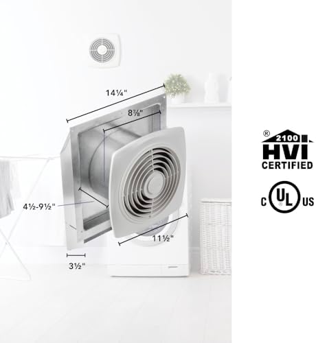 Broan-NuTone 509 Through-the-Wall Ventilation Fan White Cover, 200 CFM, 8.5 Sones, 8"