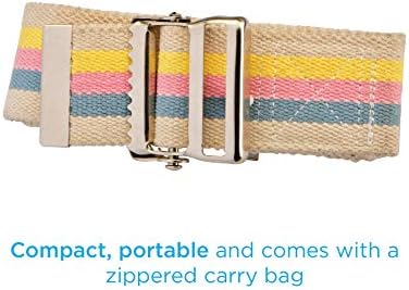 NOVA Medical Gait Belt 72” – Metal Buckle Transfer Belt for Patient Mobility, Striped Cotton, Adjustable Walking Assist for Elderly, Caregivers & Nurses – Durable, Washable, Portable with Bag