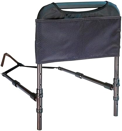 Able Life Bedside Safety Handle, Padded Stand Assist Railing for Seniors, Height Adjustable Bed Rail with Pouch for Elderly Adults, Fits King, Queen