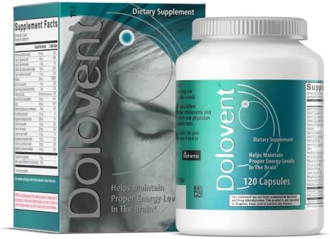 Dolovent Vitamin B2, Magnesium & CoQ10 Formula, 120 Capsules | Dietary supplement with 400mg vitamin B2, magnesium & CoQ10, supports brain health