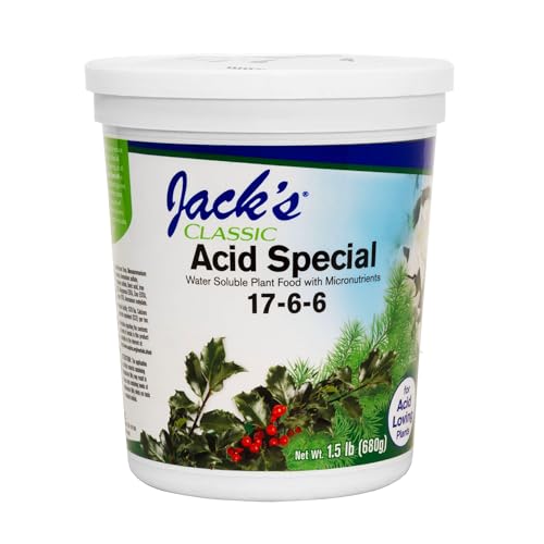Jack's Classic 17-6-6 Acid Special Water-Soluble Fertilizer, 1.5lb | Powdered, Targeted Micronutrient Package, for Vegetative Growth and Blooms in Acid-Loving Plants, Liquid Root Drench