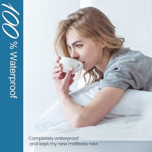 TASTELIFE Queen Waterproof Mattress Protector, Microfiber, 60x80 Inches | 8"-21" Deep Pocket Smooth Fitted Cover, Soft Breathable & Noiseless, Vinyl-Free Machine Washable
