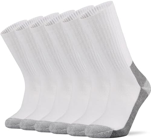 Ortis Cotton Cushion Crew Athletic Socks for Men Work Boot Sports Exercise