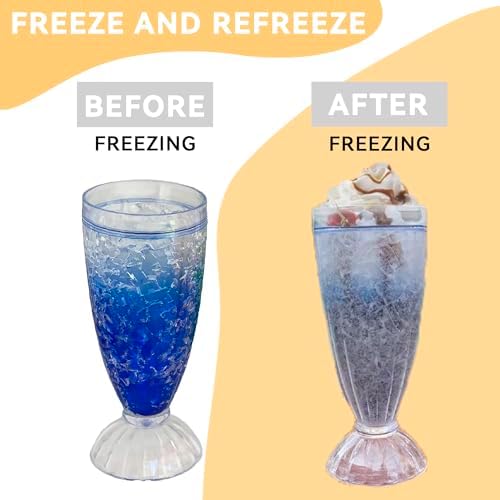 Lily's Home Freezer Beer Mugs - Set of 4 Freezable Gel-Filled 16 oz BPA-Free Acrylic Frozen Mugs for Outdoor Entertaining and Gifting